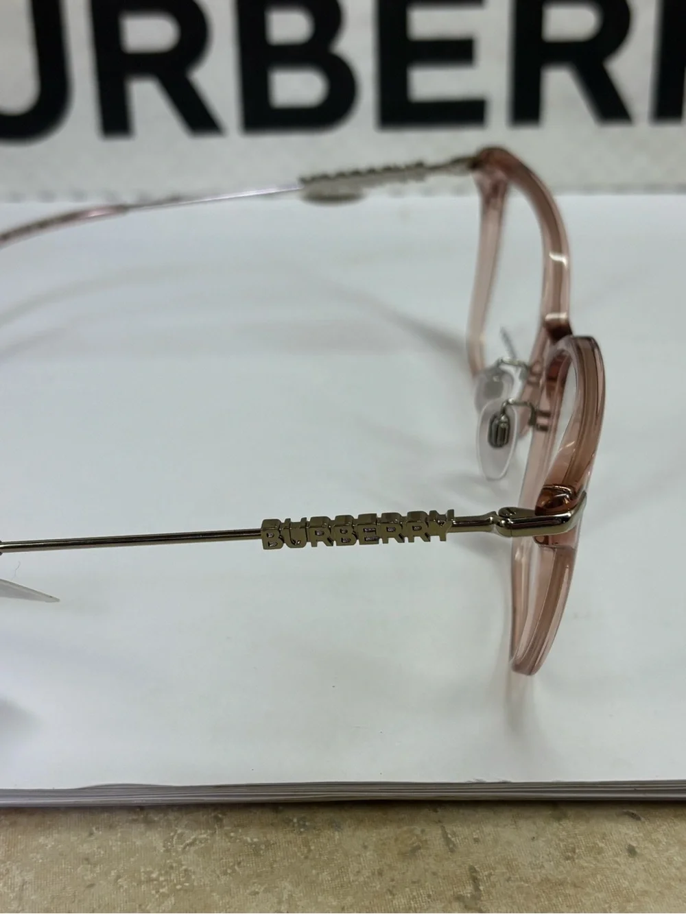New Old Stock Burberry BE2376 4069 Blush Pink Square Optical Frames